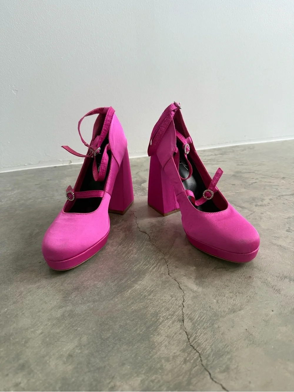 Nasty Gal Fuchsia Platform Mary Jane Heels